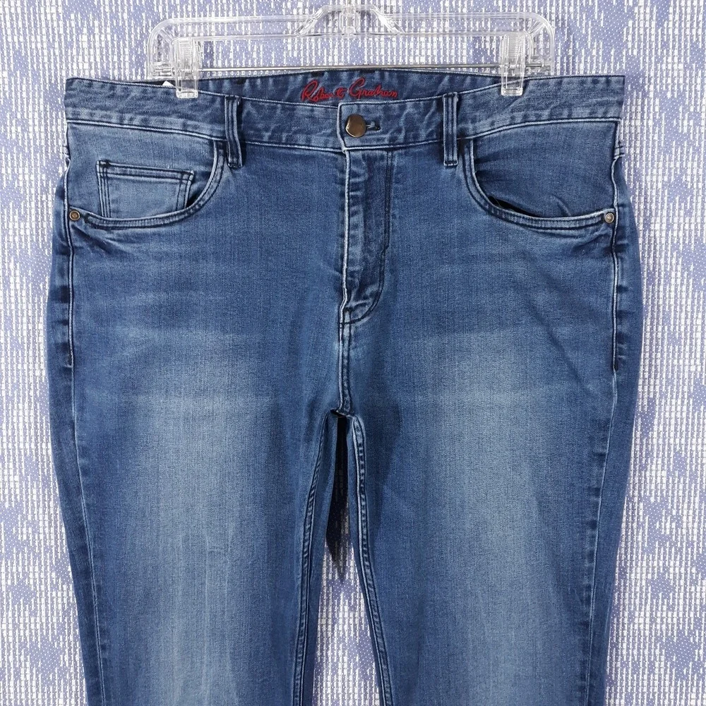 Robert Graham Jeans Mens 36 x 33 Cotton Blend Denim 5-Pocket Blue - Picture 3 of 11